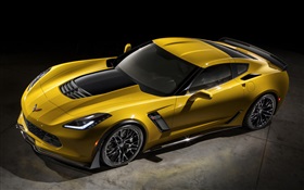 2015 Chevrolet Corvette Z06 superdeportivo amarilla HD fondos de pantalla