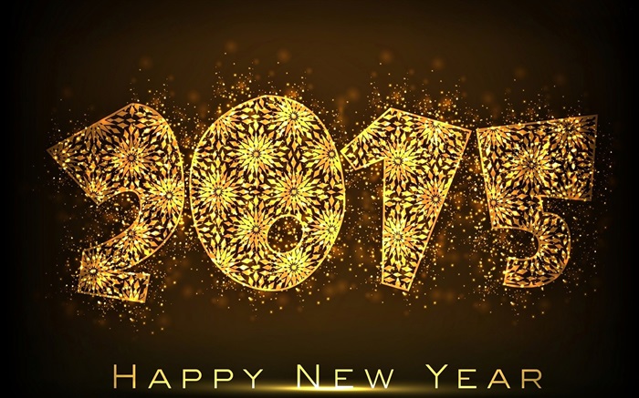 2015 Año Nuevo, flor de oro Fondos de pantalla, imagen