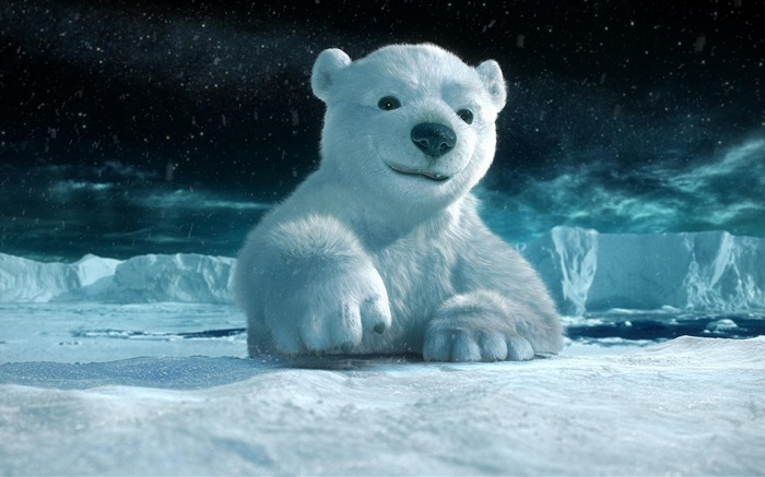 Animales en 3D, oso polar Fondos de pantalla, imagen