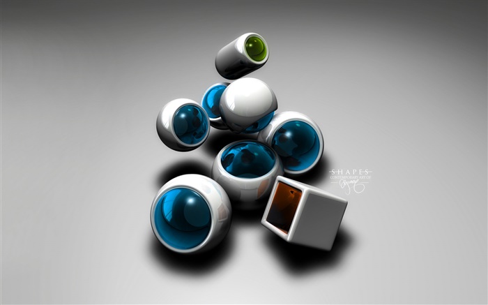 Esfera y el cubo 3D Fondos de pantalla, imagen