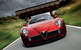 Alfa Romeo coche rojo HD fondos de pantalla