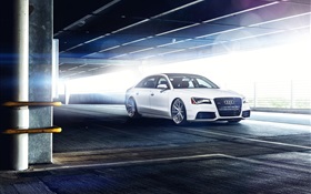 Audi A8 L coche blanco HD fondos de pantalla