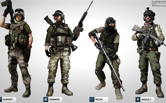 Battlefield 3, cuatro soliders Fondos de pantalla, imagen
