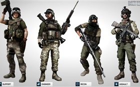 Battlefield 3, cuatro soliders HD fondos de pantalla