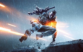 Battlefield 4, soldado en la lluvia