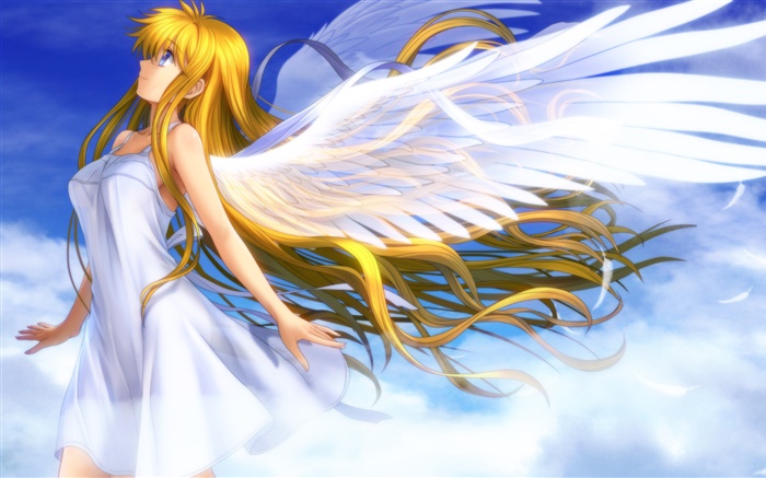 Ángel hermoso, muchacha del animado, alas Fondos de pantalla, imagen