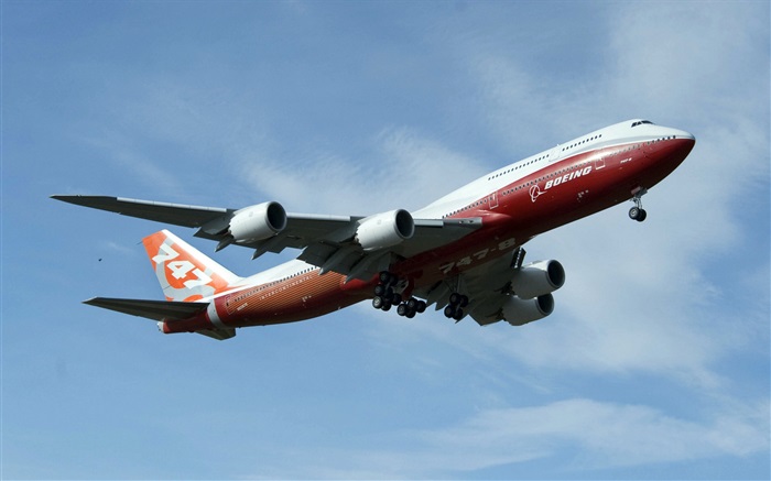 Boeing 747 de vuelo avión en el cielo Fondos de pantalla, imagen