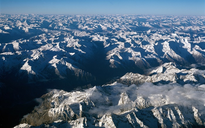 Montañas sin límites, nieve, China Fondos de pantalla, imagen