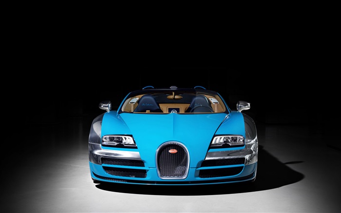 Bugatti Veyron 16.4 vista frontal azul superdeportivo Fondos de pantalla, imagen