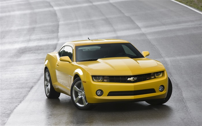 Chevrolet coche amarillo vista frontal Fondos de pantalla, imagen