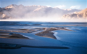 China paisaje, lago, montañas, niebla HD fondos de pantalla