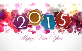 Hexágono colorido, Año Nuevo 2015 HD fondos de pantalla