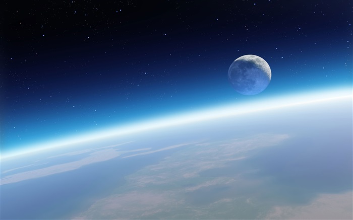 Tierra y luna, hermoso espacio Fondos de pantalla, imagen