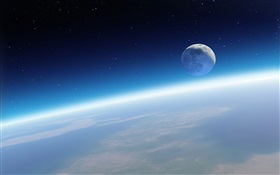Tierra y luna, hermoso espacio HD fondos de pantalla