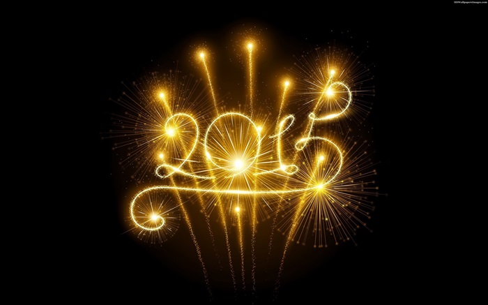Fuegos artificiales de oro, 2015 Año Nuevo Fondos de pantalla, imagen