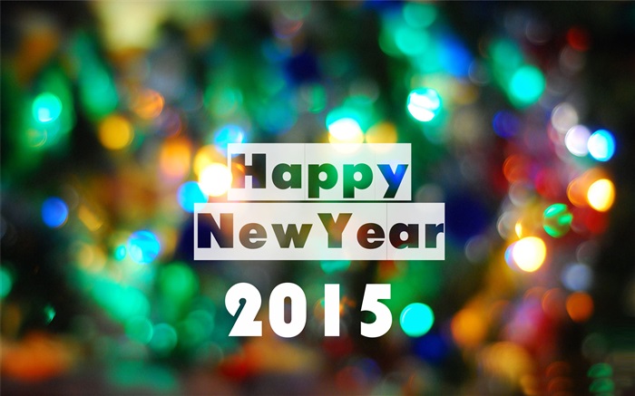 Feliz Año Nuevo 2015, luces de colores Fondos de pantalla, imagen