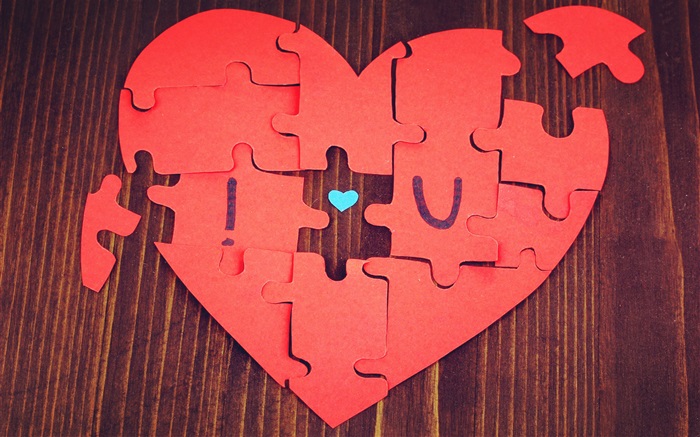 Amor Jigsaw en forma de corazón Fondos de pantalla, imagen