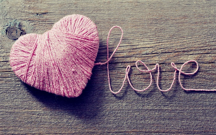 El amor y la lana de color rosa en forma de corazón Fondos de pantalla, imagen