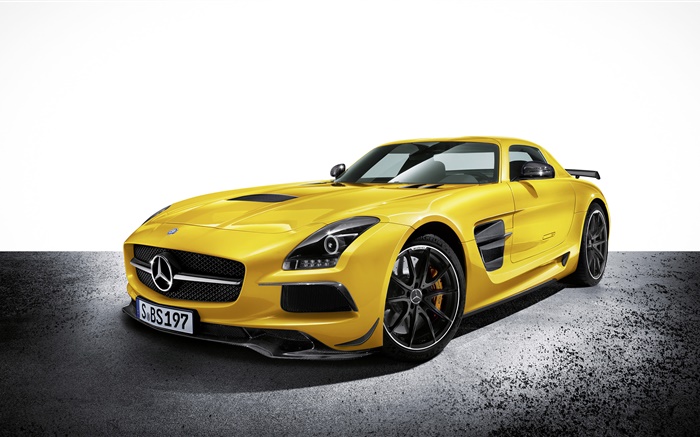 Mercedes-Benz SLS coche amarillo Fondos de pantalla, imagen