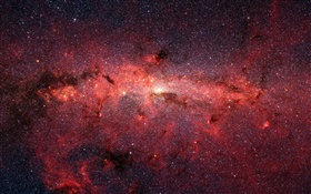 Espacio cósmico rojo, estrellas