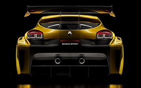 Renault deporte amarilla vista trasera del coche HD fondos de pantalla