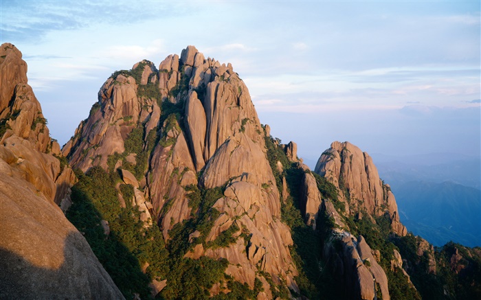 rocas montañas, cielo azul, China Fondos de pantalla, imagen
