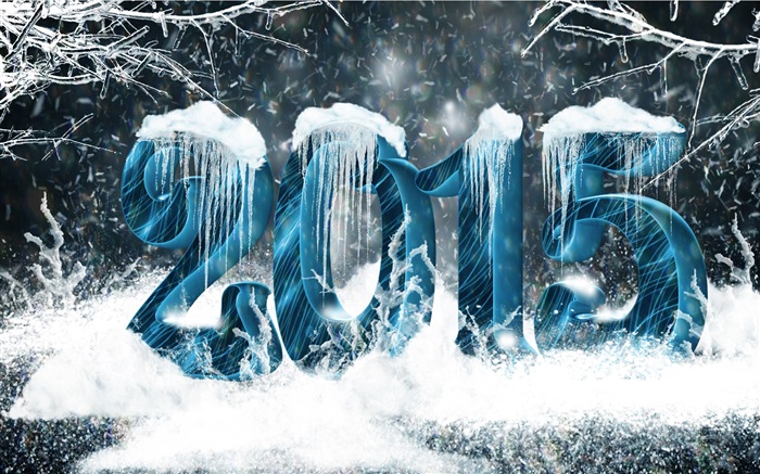 La nieve y el hielo del estilo, 2015 Año Nuevo Fondos de pantalla, imagen