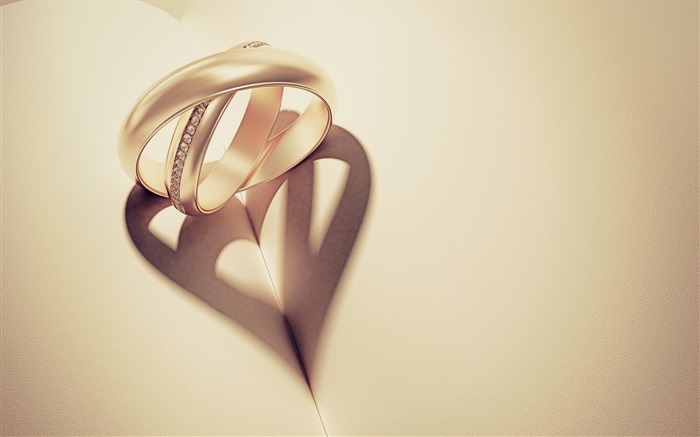 Dos anillos de proyección, el amor en forma de corazón Fondos de pantalla, imagen