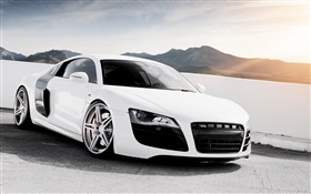 Blanco Audi R8 V10 superdeportivo HD fondos de pantalla