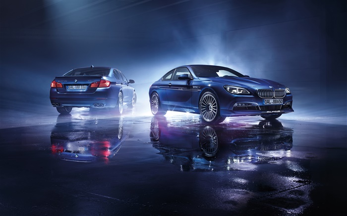 2015 BMW Alpina dos coches azules Fondos de pantalla, imagen