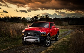 2015 Ford Ram 1500 pickup roja vista frontal HD fondos de pantalla
