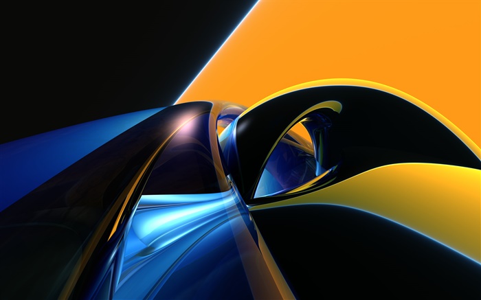 Abstracto de la curva, naranja, azul, negro Fondos de pantalla, imagen
