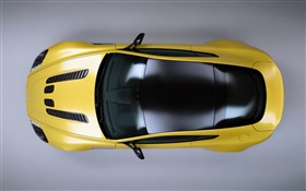 Vista superior superdeportivo amarilla Aston Martin V12 Vantage S