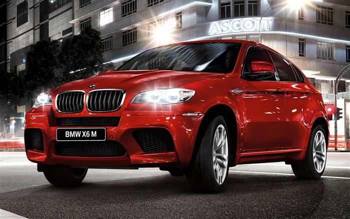 BMW X6 coche rojo vista frontal Fondos de pantalla, imagen