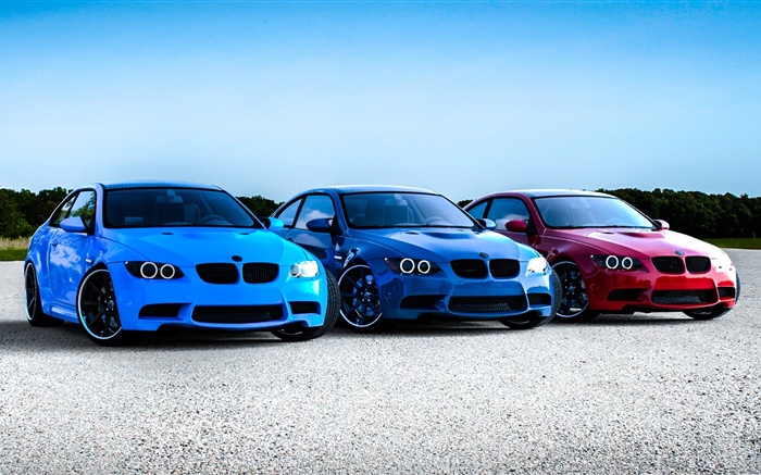 BMW coches azules rojos Fondos de pantalla, imagen