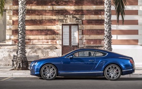 Bentley Continental GT coche azul HD fondos de pantalla
