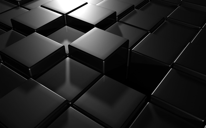 Color negro cubo 3D Fondos de pantalla, imagen