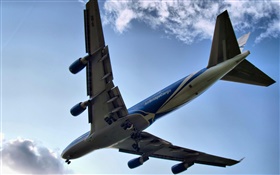 Boeing 747 aviones volando, vista desde abajo HD fondos de pantalla