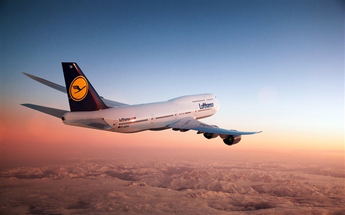 Boeing 747 aviones, cielo, crepúsculo Fondos de pantalla, imagen