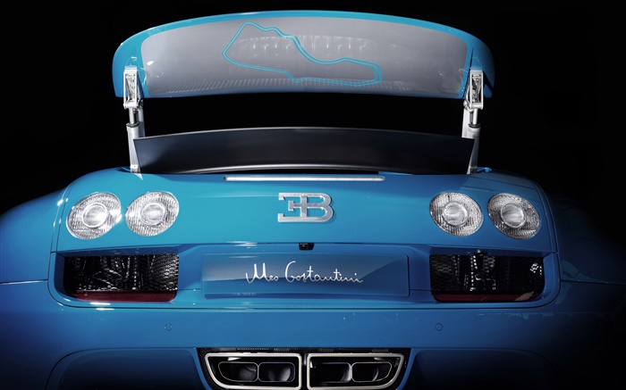 Bugatti Veyron 16.4 visión trasera azul superdeportivo Fondos de pantalla, imagen