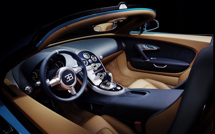 Bugatti Veyron 16.4 superdeportivo interior close-up Fondos de pantalla, imagen