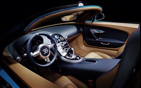 Bugatti Veyron 16.4 superdeportivo interior close-up HD fondos de pantalla
