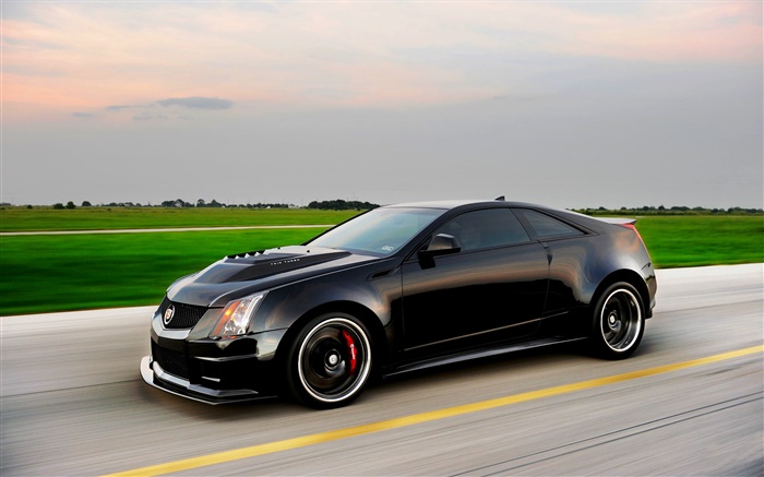 Cadillac CTS-V velocidad del coche negro Fondos de pantalla, imagen