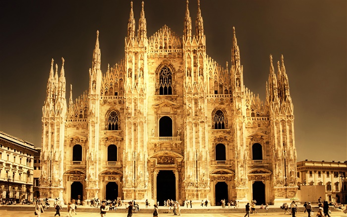 Catedral, Milán, Italia, edificios Fondos de pantalla, imagen