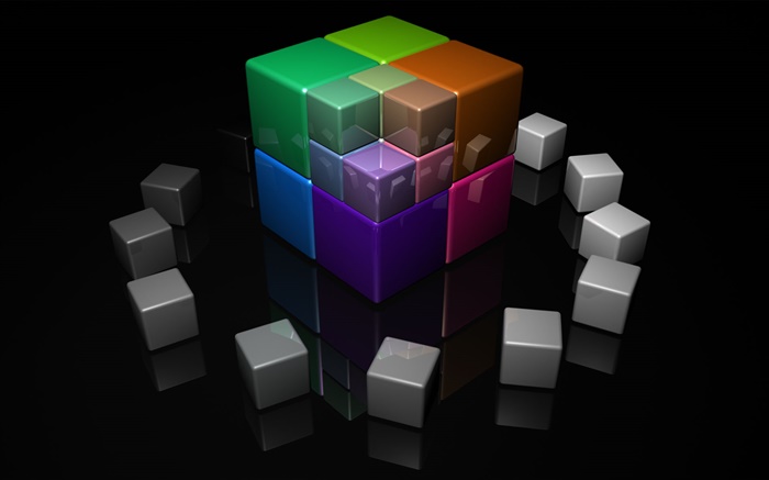 Cubo 3D colorido Fondos de pantalla, imagen