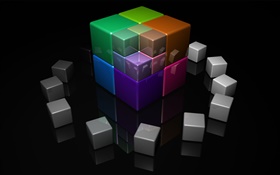 Cubo 3D colorido HD fondos de pantalla