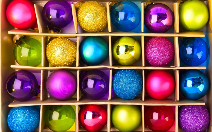 Pelotas de fiesta de colores, de navidad Fondos de pantalla, imagen