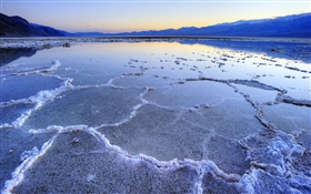 Paisaje del mar Muerto, la sal, la oscuridad HD fondos de pantalla