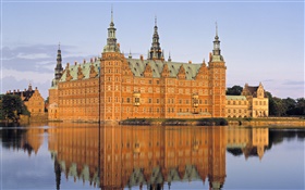 Dinamarca, castillo, el lago HD fondos de pantalla