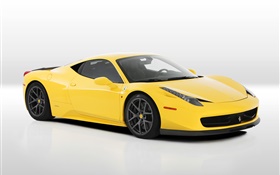 Ferrari 458 Italia superdeportivo amarilla vista lateral HD fondos de pantalla